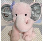 Personalized Baby Newborn Birth Stats Announcement  Plush Elephant Stuffed  