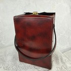 Vintage Travel Bar Set  2 Glass Bottles With Gold Tone Caps