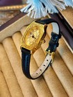 Women   s Dainty Watch French Vintage Style Classic Barrel Shaped Case Gold Dial