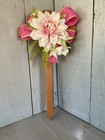 Cemetery Cross   Grave Decoration  Pink Floral Memorial For Grave 