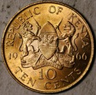 1966 Kenya 10 Cents  unc  