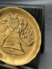 Vtg 1990 s Wendell August Christmas Bell 4 1 2  Plate Hand Hammered Bronze