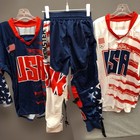 Rinkster 3pc Inline Roller Hockey Team Usa Pants Jersey Set Men Small Youth Xl