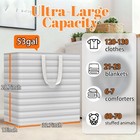 200l Laundry Hamper 3 Section Collapsible Laundry Basket Dirty Clothes Hampers