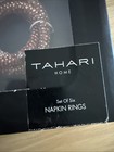 Tahari Home Set Of 6 Napkin Rings Glass Beads  box Wear 