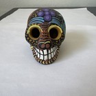 Halloween Skull Day Of The Dead Talavera Mexican Folk Art Hand Painted