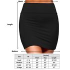 Women s Pencil Mini Skirt Stretch Mid Waist Basic Bodycon Rayon Casual S   Xl