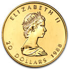 1988 Canada 1 2 Oz Gold Maple Leaf Bu