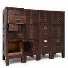 Antique Stacking File Cabinet     Modular Apothecary Card Catalog Solid Wood
