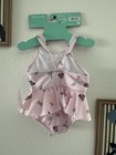 Nwt Disney Baby Minnie Mouse One Piece Swimsuit 6m Pink Upf 50  Ruffle Skirt