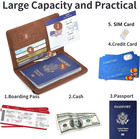 1pc Passport Holder Pu Travel Wallet Rfid Blocking Cover Case Unisex - New