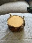 Vintage Ormolu Filigree Jewelry Casket With Amber-tinted Glass Panels