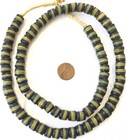 80 Opaque Black And Yellow Colors Recycled Glass African Trade Beads-ghana