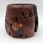 Hand Turned Burl Wood Bowl 6x7  Live Edge Rustic Decorative Vessel Art Unsigned