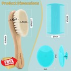 Debetool Baby Brush Comb Set 3-piece Wooden Hair Kit Newborns
