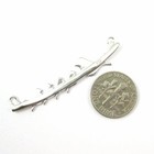 Bird Family Mother s Pendant  Rhodium Plated Sterling Silver Bar-5 Birds-48mm