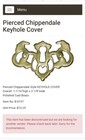 Nos Discontinued Pierced Chippendale Keyhole Cover Escutcheon Polished Brass