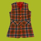 Vintage 60s 70s 2 Piece Mini Skirt And Vest Plaid Set  Xs