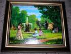 Victorian Ladies At Fountain Canvas-style Lithograph