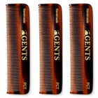 5-inch Fine Tooth Pocket Hair Combs For Men - Tortoise Shell  3-pack Set