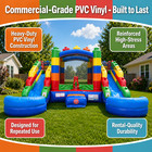 Commercial Inflatable Bounce House Block Double Water Slide Combo With Blower