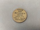 Vintage Wooden Nickel Turning Point Restaurant   Lounge Wooden Buck Drink Tolken