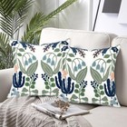  Spring Floral Embroidered Decorative Throw Pillow Covers 18 x 18  Set Of 2  