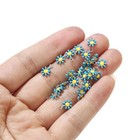 50pcs Silver Stainless Steel Tiny Daisy Charms Flower Findings For Diy Jewelry