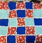 Christmas Snowman Holiday Rag Quilt Throw   46 X 46  New