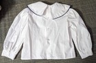 Vtg Girls 2t Embroidered Collar Shirt White Long Sleeve School Puffy Toddler