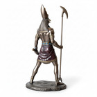 Egyptian God Horus Statue With Was Scepter - Bronze Falcon Deity Figurine