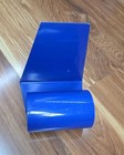 Vintage Mcm Blue Enamel Metal Coil Bookend Cobalt Artsy Abstract Decor 70s