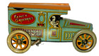 Vintage C  1927 J  Chein   Fancy Groceries   Tin Litho Windup Toy Truck