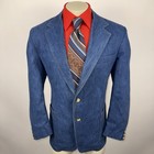 Vtg 70s Levis Blazer Jacket Panatela Denim Sport Coat Suit Blue Jean Mens 44 L