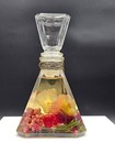 Rare Vtg Rb Bath Oil Perfumed Glass Bottle Dried Flowers Rose Brier Inc