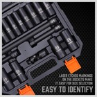 1 2-inch Drive Deep Impact Socket Set 19 Pieces Axle Hub Nut 6-point Metric Cr-v