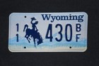 1990s Wyoming Rodeo Cowboy   Horse Bucking Bronco Blue License Plate   430