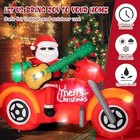 7ft Christmas Inflatable Santa Claus Ride Motorcycle Reindeer Outdoor Decor Led