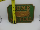 Fire Mark  Vintage Home Mutual Insurance Company Cast Iron  Plaque  Sign Marker