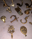 Great Lot  17  Antique To Older Vintage  Small Size  Metal  Wall Hooks
