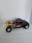 Vintage Style Hot Rat Rod Coupe Race Car Model Rustic Tin Metal Flames Large 12 
