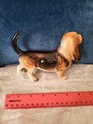 Vintage Porcelain Basset Hound Dog Figurine Japan