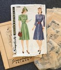 Simplicity 3390 Tailored Dress Sewing Pattern 1930s 1940s Sz 16