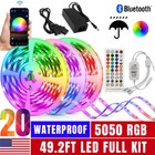 5m-20m Led Strip Lights 50ft Rgb 5050 Music Sync Bluetooth App Remote Lights New