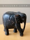 Wow  19th Century Black India Elephant Wood Sculpture  Vtg Fine Asian Art Orig