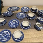 Vintage Blue Willow Childs China Dinner Tea Set 25 Pc Original Box Made In Japan