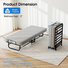 Hmland Rollaway Bed Folding Bed With 6cm Foam Mattress For Adults   Guest