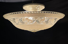 Restored 16  Antique Vtg Art Deco Semi Flush Mount Ceiling Light Glass Porcelain