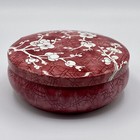 Vintage Daher Decorated Ware Metal Tin Floral Blossom Pink Trinket Box England