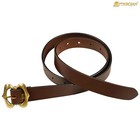 Medieval Leather Belt Renaissance Costume Accessory With Decorative Brass Buckle